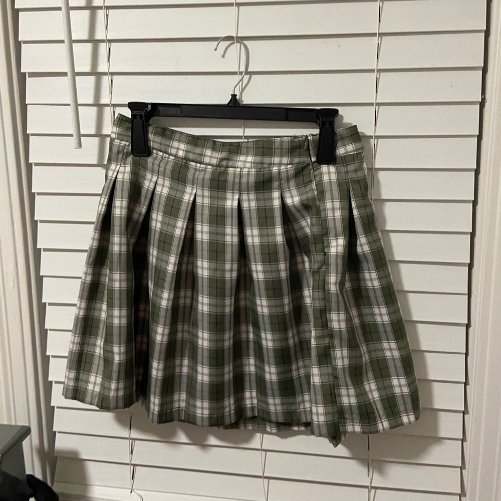 Green Plaid Skirt